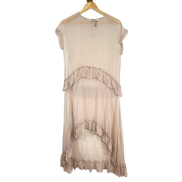 ELIZABETH & JAMES sheer silk tiered‎ dress womans Small Boho layering Olsen - Picture 1 of 12